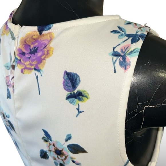 Francesca`s Romantic Floral Fit & Flare V-Neck Delicate Pleated Dress Sm… - Picture 3 of 7